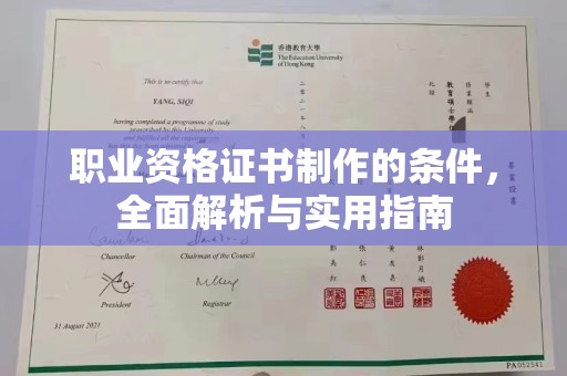唐河职业资格证书制作的条件，全面解析与实用指南